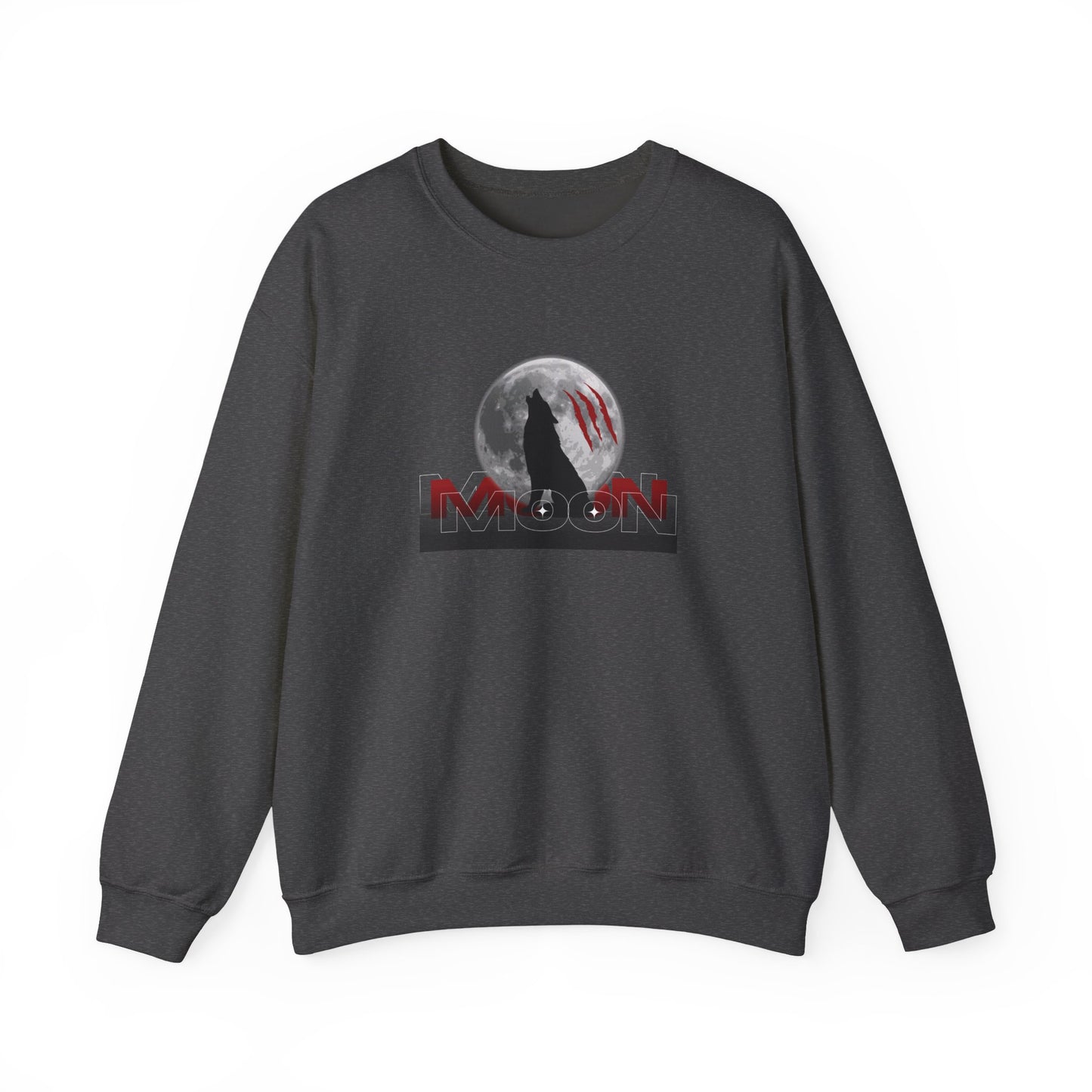 Wolf Moon Sweatshirt by MR Collections – Full Moon Howling Wolf Streetwear | Bold Lunar Design