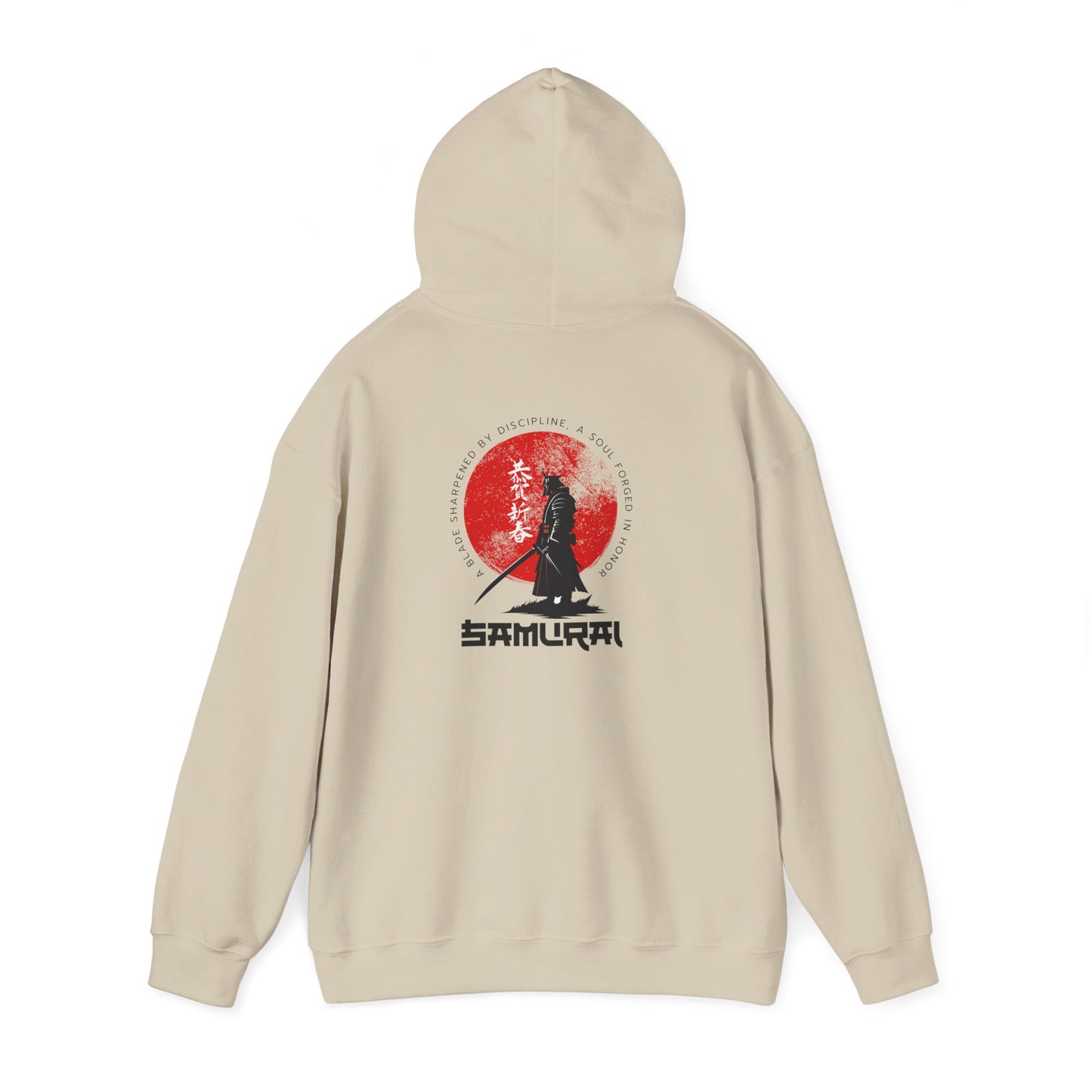 Samurai Warrior Hoodie – Japanese Bushido Art with Rising Red Sun Design