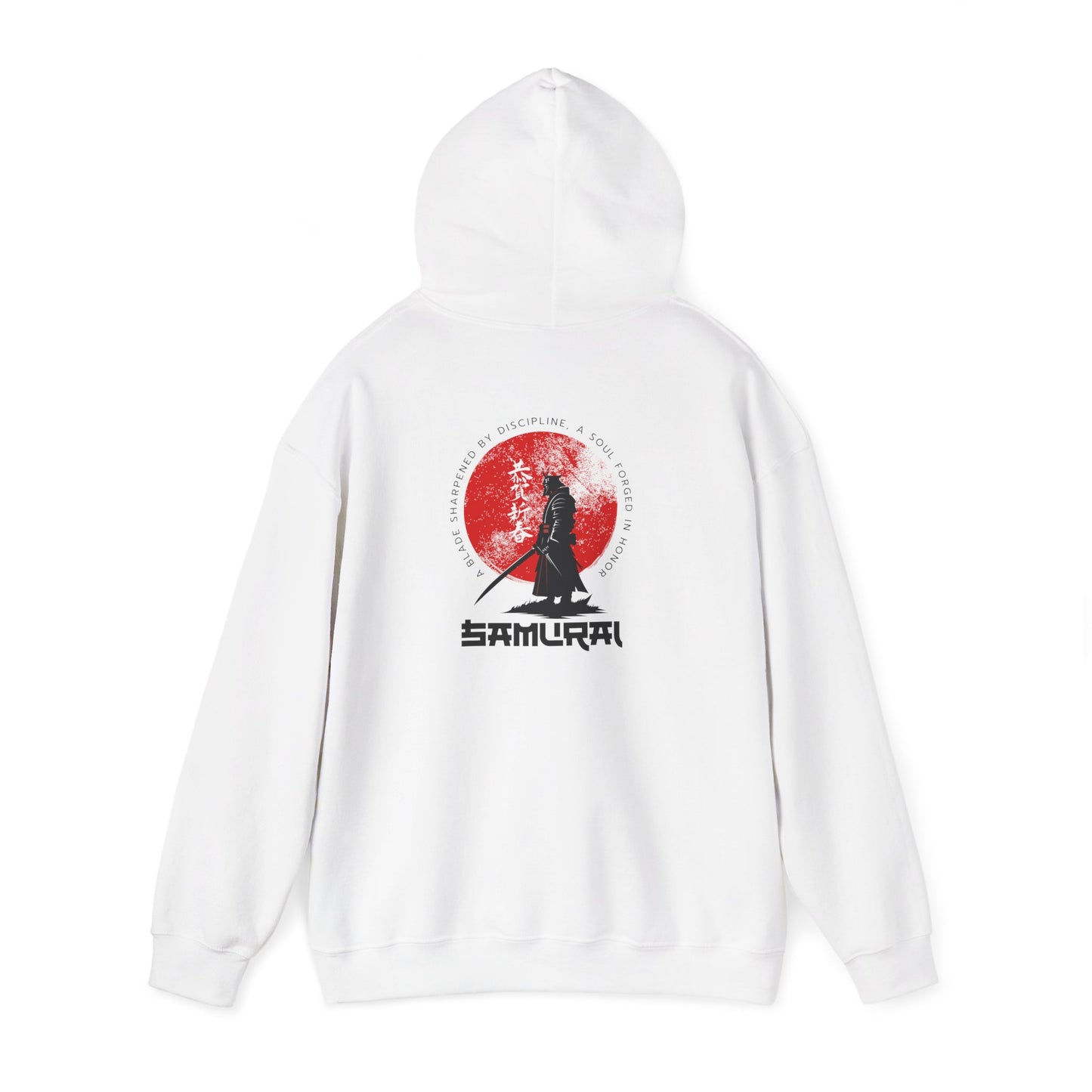 Samurai Warrior Hoodie – Japanese Bushido Art with Rising Red Sun Design