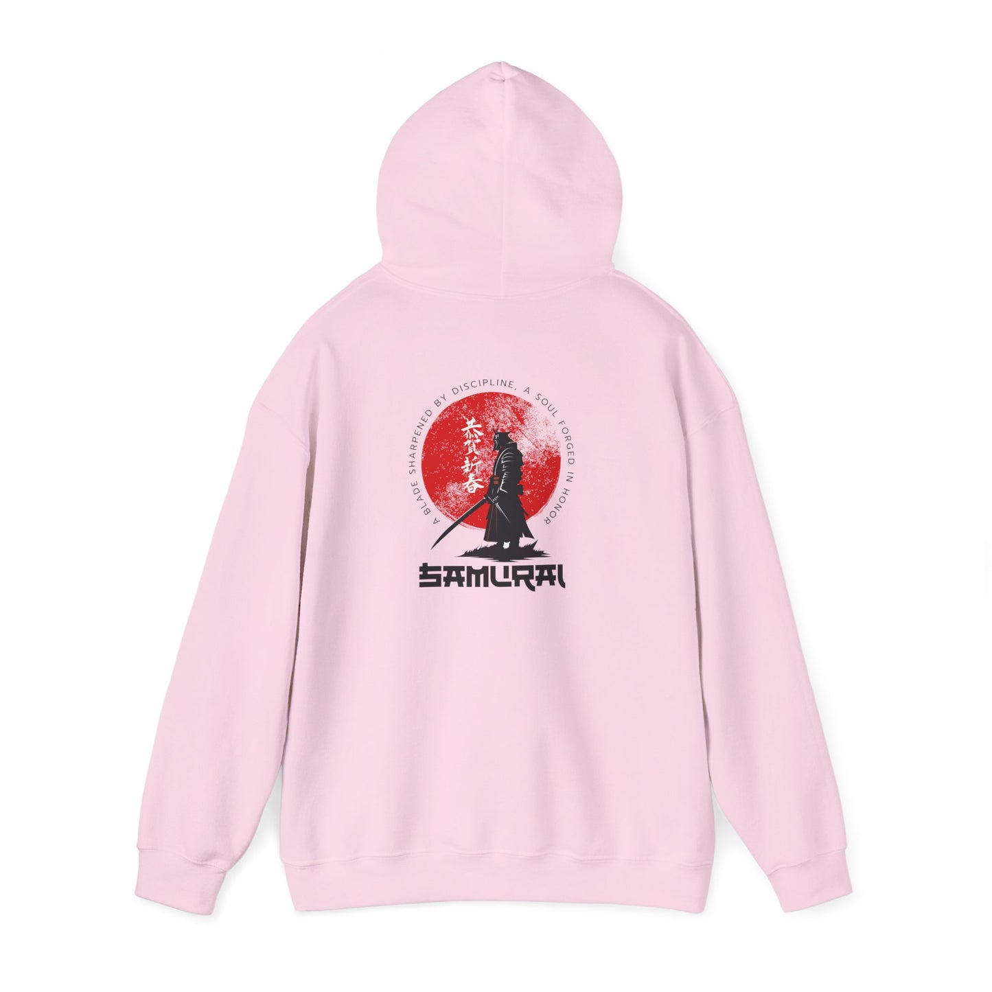 Samurai Warrior Hoodie – Japanese Bushido Art with Rising Red Sun Design