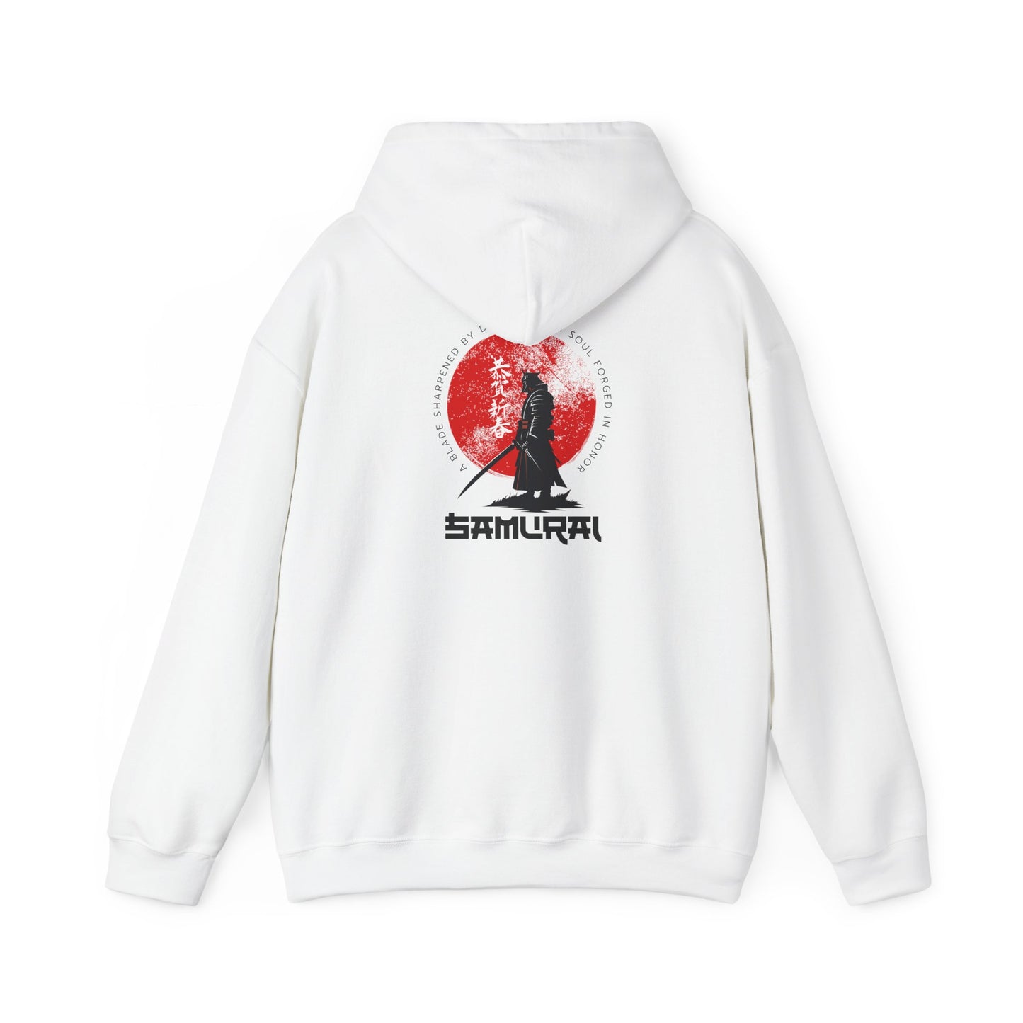 Samurai Warrior Hoodie – Japanese Bushido Art with Rising Red Sun Design