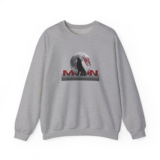 Wolf Moon Sweatshirt by MR Collections – Full Moon Howling Wolf Streetwear | Bold Lunar Design