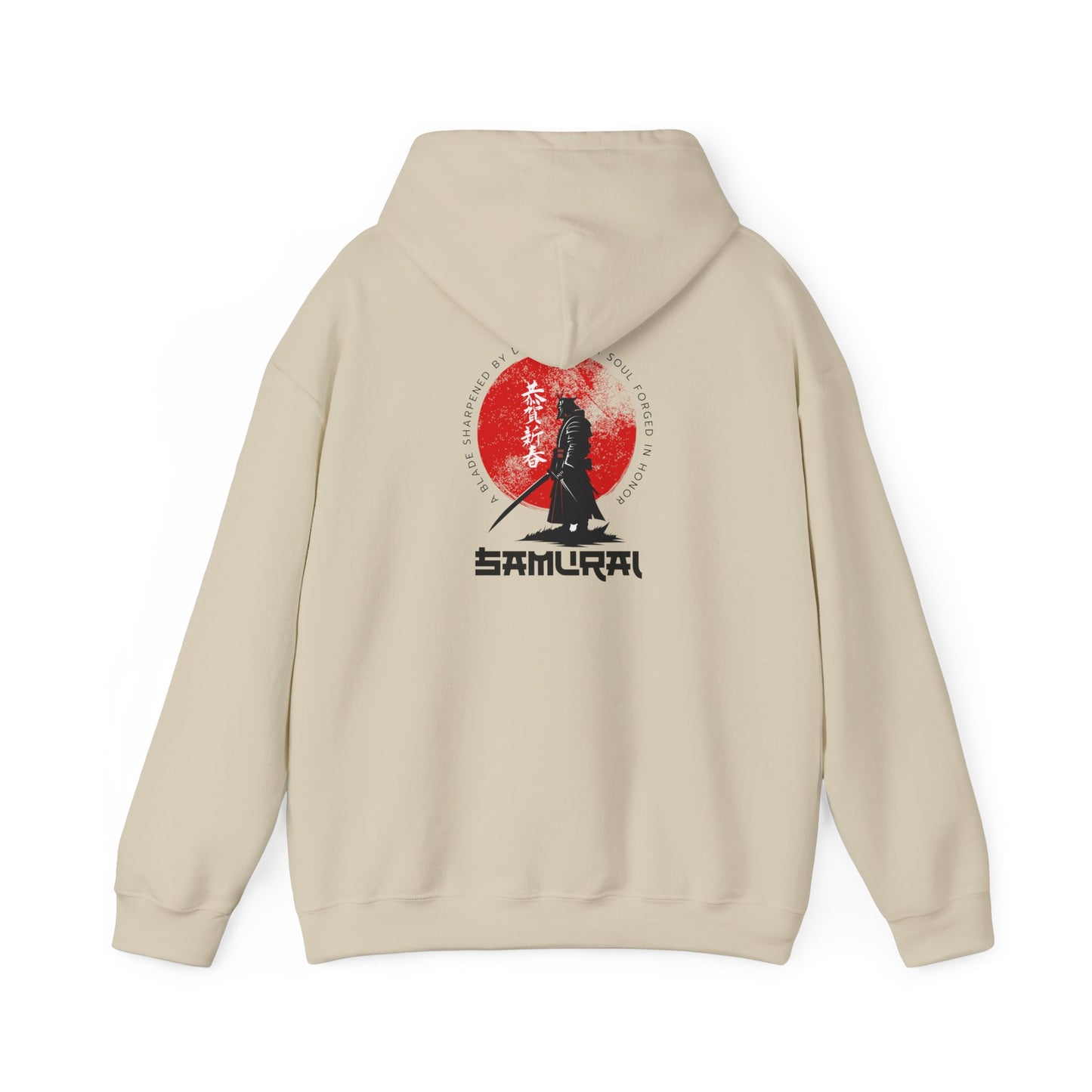 Samurai Warrior Hoodie – Japanese Bushido Art with Rising Red Sun Design